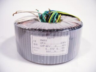 Transformer Sec.: 60-0-60V/11V/15V/15-0-15V Pri.: 230V (M450) MPZ500