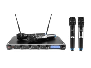 Omnitronic UHF-304 4-Channel Wireless Mic System 823-832/863-865