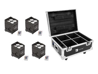 Eurolite Set 4x AKKU UP-4 QCL Spot QuickDMX + Case mit Ladefunktion