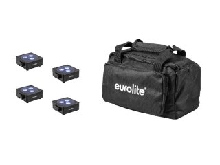 Eurolite Set 4x AKKU Flat Light 3 bk + Soft-Bag