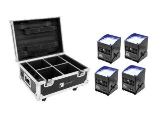 Eurolite Set 4x AKKU IP UP-4 QCL Spot QuickDMX + Flightcase with