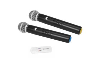 Omnitronic UWM-2HH USB Wireless Mic Set with two Handheld Microp