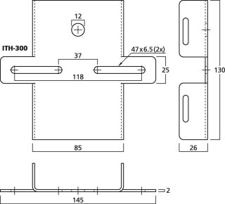 Monacor ITH-300, Masthalterungsset für Druckkammerlautsprecher oder Kameras, V2A