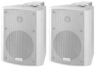 Monacor MKA-50SET/WS, Aktives 2-Wege-Stereo-Lautsprecherboxen-System, 2 x 20 W