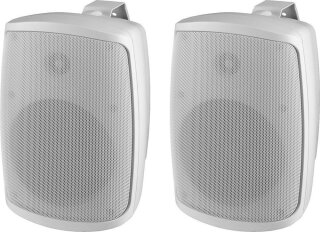 Monacor WALL-04T/WS, 2-Wege-ELA-Lautsprecherboxen-Paar, weiß