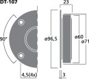 Monacor DT-107, Hi-Fi-Kalottenhochtöner, 80 W, 8 Ohm