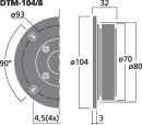 Monacor DTM-104/8, Hi-Fi-Kalottenhochtöner, 45 W, 8...