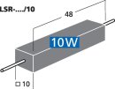 Monacor LSR-10/10, Hochlast-Zementwiderstand, 1,0 Ohm, 10...