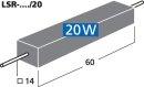 Monacor LSR-10/20, Hochlast-Zementwiderstand, 1,0 Ohm, 20...