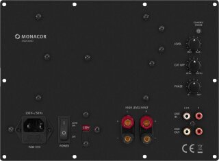 Monacor SAM-300D, Class-D-Subwoofer-Aktiv-Modul, 300 W an 4 Ohm