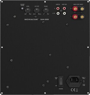 Monacor SAM-500D, Class-D-Subwoofer-Aktiv-Modul, 500 W an 4 Ohm