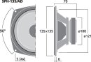 Monacor SPH-135/AD, Hi-Fi-Tiefmitteltöner, 40 W, 8 Ohm