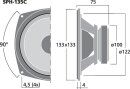 Monacor SPH-135C, Hi-Fi-Tiefmitteltöner, 50 W, 8 Ohm