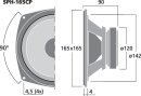 Monacor SPH-165CP, Hochleistungs-Hi-Fi-Tiefmitteltöner, 80 W, 8 Ohm