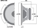 Monacor SPH-170, Hi-Fi-Tiefmitteltöner, 50 W, 8 Ohm