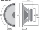 Monacor SPH-200CTC, Hi-Fi-Tieftöner und -Subwoofer, 2 x 60 W, 2 x 8 Ohm