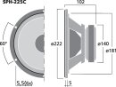 Monacor SPH-225C, High-End-Tieftöner, 120 W, 8 Ohm