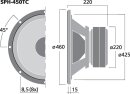 Monacor SPH-450TC, Subwoofer, 2 x 350 W, 2 x 4 Ohm