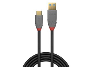 Lindy 36910 USB-Kabel, 0.5m, Anthra Line, USB C 3.1, USB A 3.1