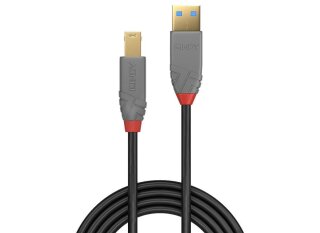 Lindy 36740 USB-Kabel, 0.5m, Anthra Line, USB A 3.0, USB B 3.0