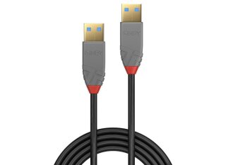 Lindy 36751 USB-Kabel, 1.0m, Anthra Line, USB A 3.0, USB A 3.0