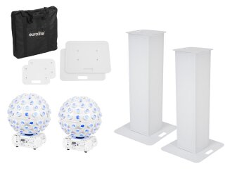 Eurolite Set 2x Stage Stand 100cm + 2x LED B-40 HCL Beam Effect white