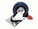 Roadinger Swivel Castor 75mm blue with brake