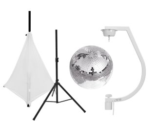 Eurolite Set Mirror ball 30cm with stand and tripod cover white