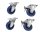 Roadinger Set Swivel castors 100mm blue 2x RD-100 + 2x RD-100B with brake