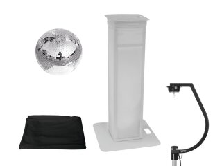 Eurolite Set Spiegelkugel 30cm mit Stage Stand variabel + Cover schwarz