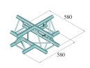 Alutruss Decolock DQ3-SPAC41 4-Way Cross Piece bk