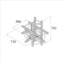 Duratruss DT 33/2-T51-TUD, 5-Wege-T-Stück rechts + unten + oben