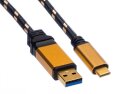 Roline Gold USB Kabel,  1m, USB C 3.2 / USB A 3.2