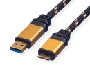 Roline Gold USB Kabel,  2m, USB A 3.2 / USB Micro-B 3.2