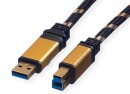 Roline Gold USB Kabel, 1.8m, USB A 3.2 / USB B 3.2