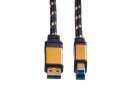 Roline Gold USB Kabel, 1.8m, USB A 3.2 / USB B 3.2