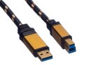 Roline Gold USB Kabel, 0.8m, USB A 3.2 / USB B 3.2