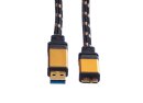 Roline Gold USB Kabel, 0.8m, USB A 3.2 / USB Mirco-B 3.2