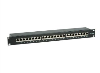 Value 26990361 Patchpanel, 19, 2HE, 24-Port, CAT6A, SCHWARZ