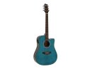 Dimavery STW-90 Western Guitar, chrystal blue