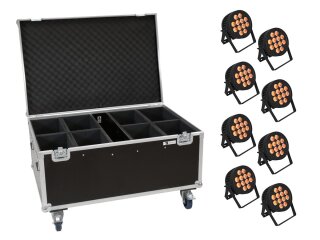 Eurolite Set 8x LED IP PAR 12x9W SCL Spot + Case mit Rollen