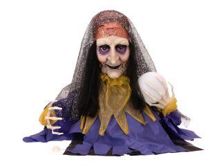 Halloween Figur Wahrsagerin, animiert 50cm