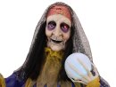 Halloween Figur Wahrsagerin, animiert 50cm