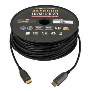 DAP-Audio HDMI 2.1 AOC 8K-Glasfaserkabel, vergoldet, UHD, 50m