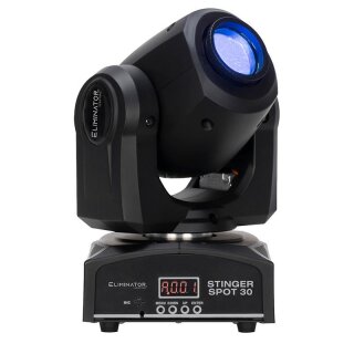 Eliminator Stinger Spot 30, LED-Moving-Head, 30 Watt LED, 30 Grad Abstrahlwinkel, 7 Farben + offen, 7 Gobos + offen, man. Fokus, DMX