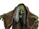 Halloween Figure Witch Hunchback, animated, 145cm