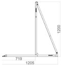 TegoPro Crash Barrier - gerades Element mit Halbtür Öffnung rechts - BLACK