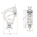 Global Truss Selflock Hook Mini Quick 48-51/30/100kg, Trussaufnehmer, alu