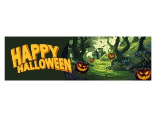 Halloween Banner, Geisterwald, 300x90cm