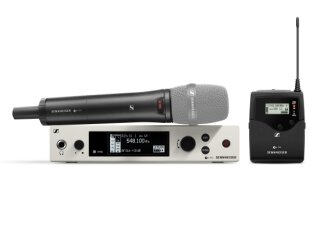 VERLEIH: Sennheiser EW 300 G4 Funkmikrofonanlage, AW+ Band, 4 Empfänger im Case, 4x Handsender, 4x Bodypack, Antennensplitter, im Case, Tagesmietpreis pro Mikrofon